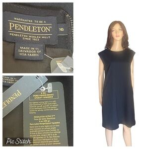 New! PENDLETON ULTRA 9' stretch‎ wool black dress size 16